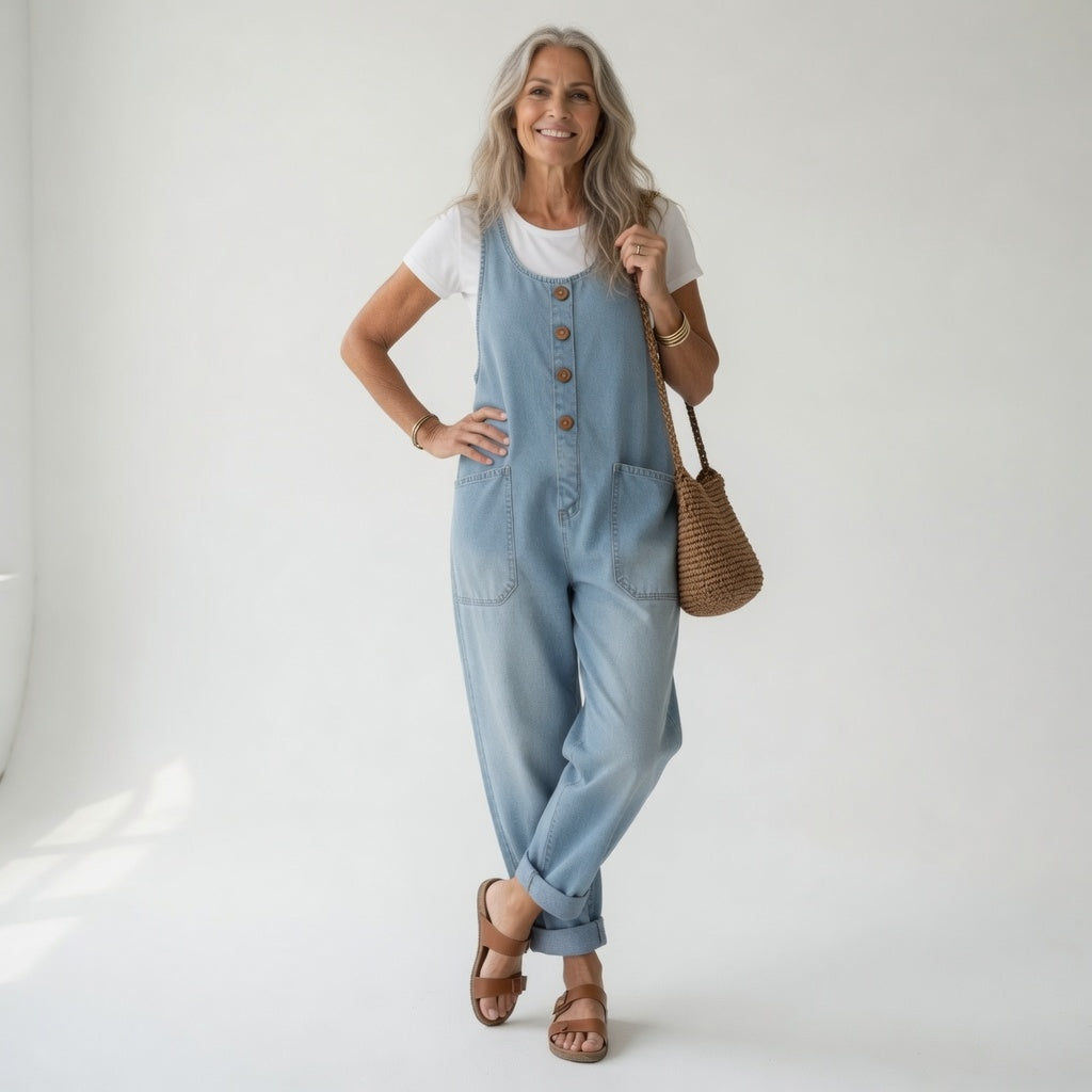 Margotine™ | Salopette large boutonnée