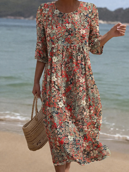 Queenie | Elegantes Blumenmusterkleid