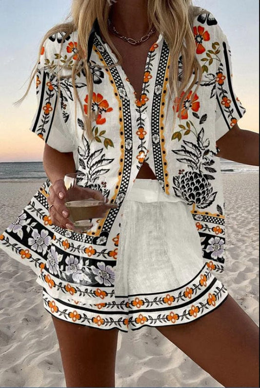 Francesca™ | Hemd und Shorts aus Leinen-Baumwolle