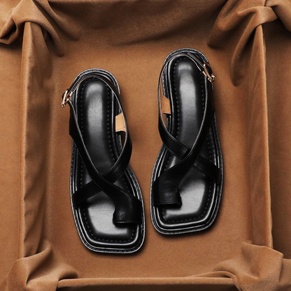 RABIA™ | SANDALES CROISÉES EN CUIR ITALIEN