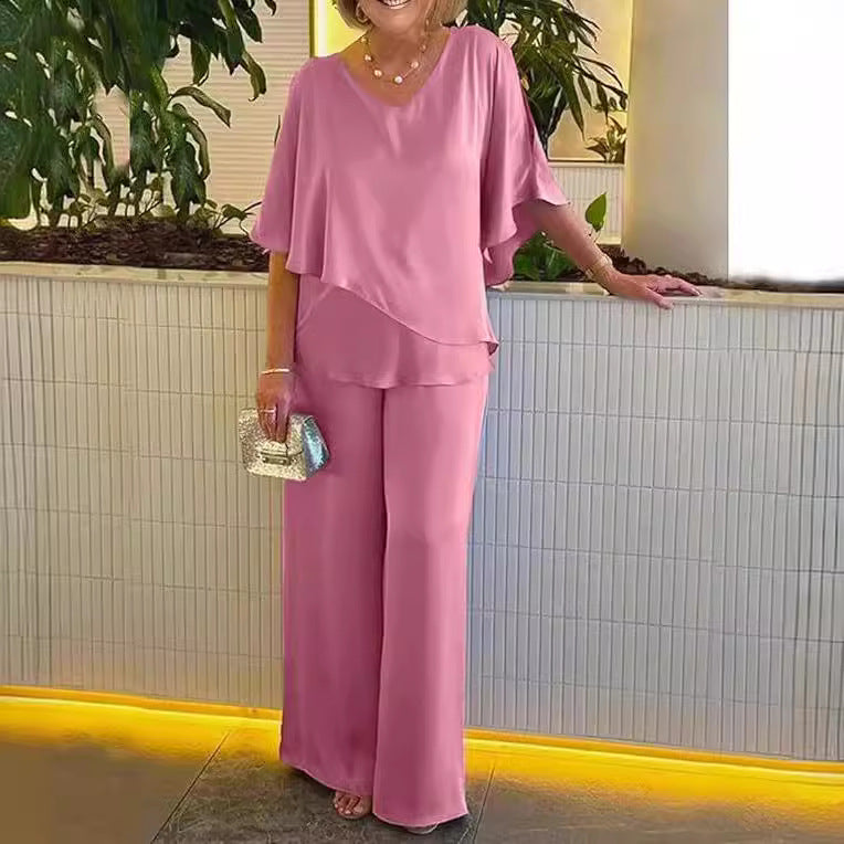 Martha™ | Ensemble deux pièces pantalon jambes larges