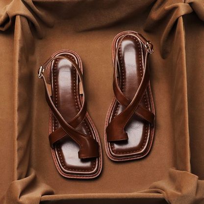 RABIA™ | SANDALES CROISÉES EN CUIR ITALIEN