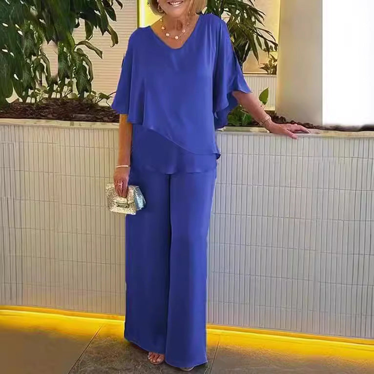Martha™ | Ensemble deux pièces pantalon jambes larges