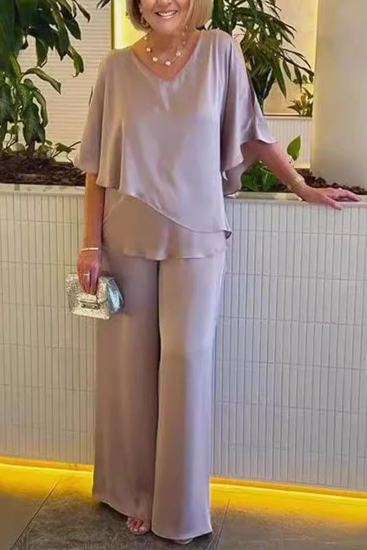 Martha™ | Ensemble deux pièces pantalon jambes larges