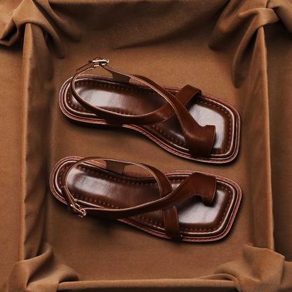 RABIA™ | SANDALES CROISÉES EN CUIR ITALIEN
