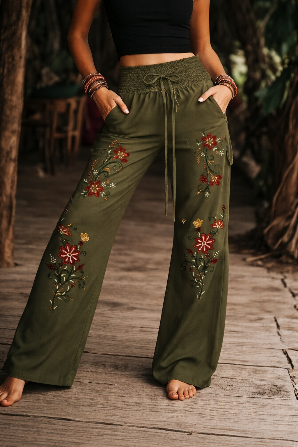 Floral™ | Pantalon décontracté à imprimé floral