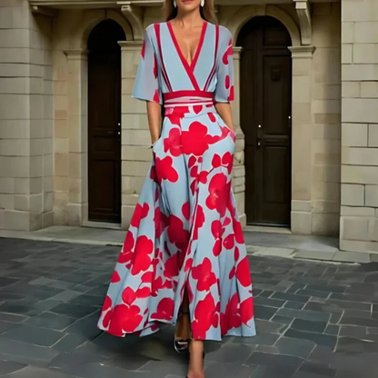 Michelle™ - Elegantes Wickelkleid mit Blumenmuster