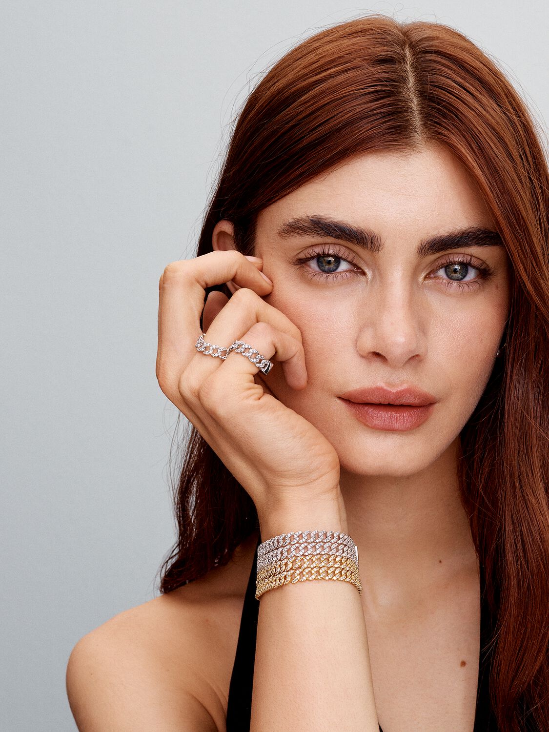 Jessenia™ | Bracelet cubain pavé d’or
