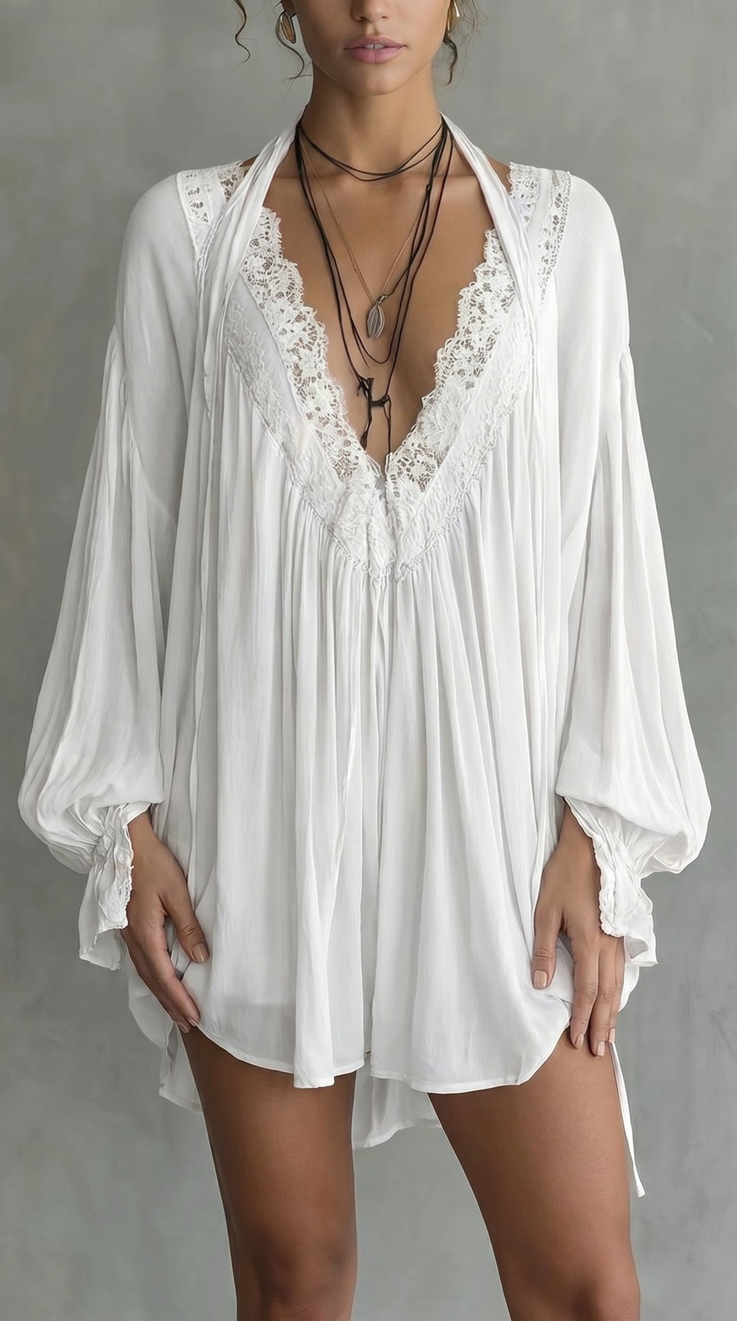 Nuit™ | Robe courte dos nu en mousseline