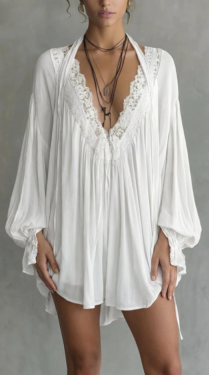 Nuit™ | Robe courte dos nu en mousseline