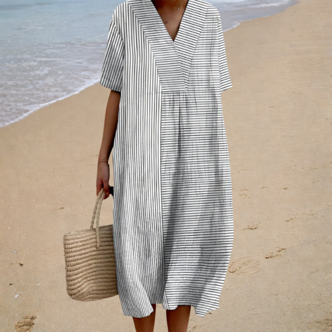 Delphine™ | Robe Midi Rayée
