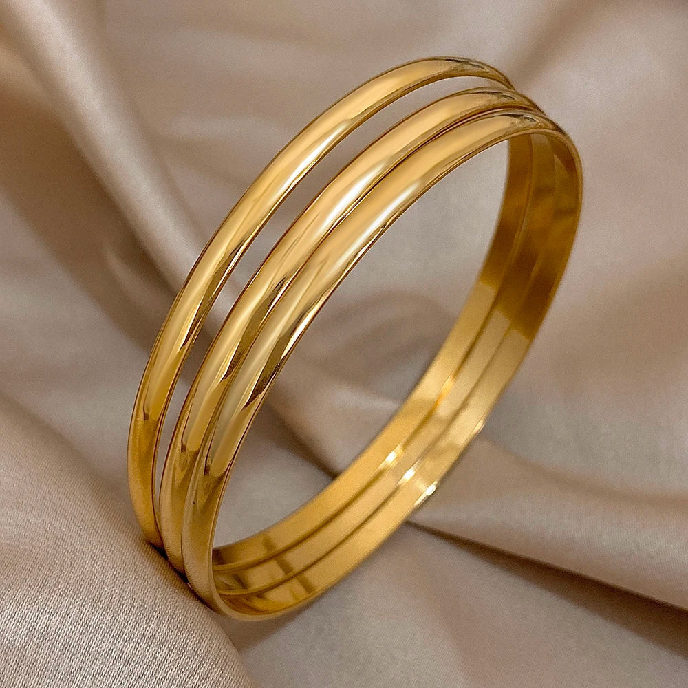 Alya™ | Ensemble de bracelets dorés en acier inoxydable