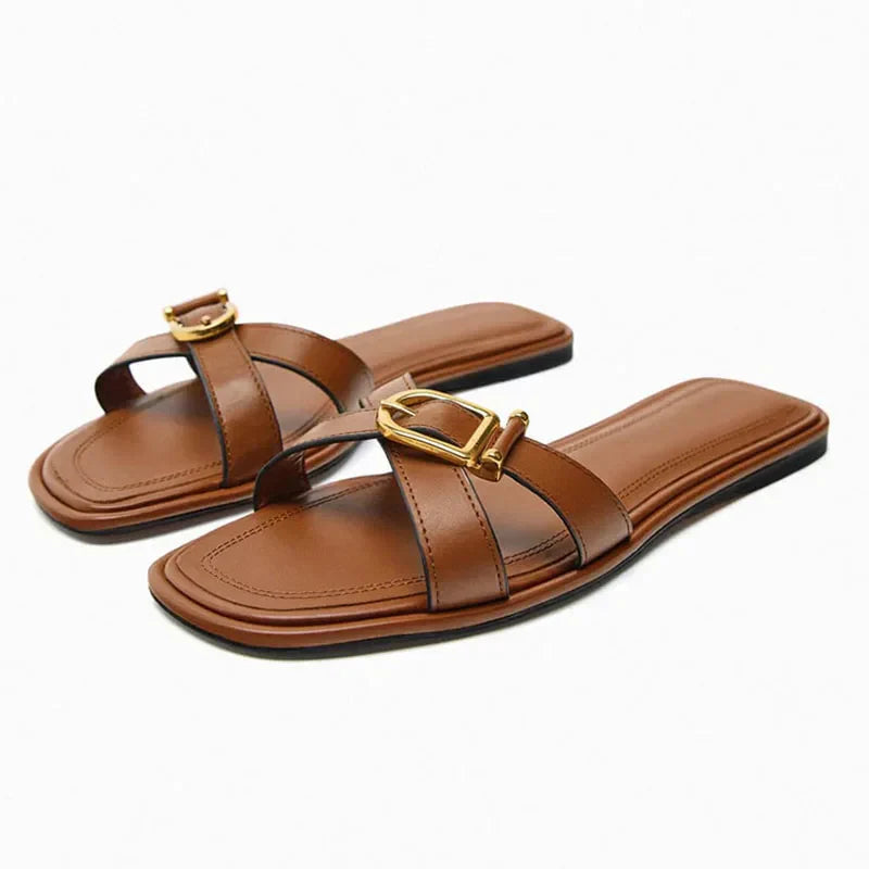 SAKINA™ | SANDALES À BRIDES DÉCOUPÉES EN CUIR ITALIEN