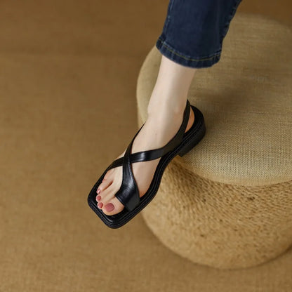 RABIA™ | SANDALES CROISÉES EN CUIR ITALIEN