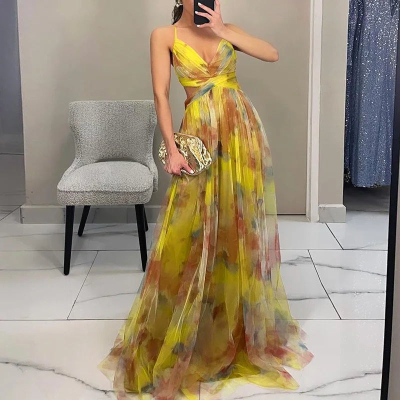 CARMELLA™ | ROBE MAXI FLORALE EN CHIFFON