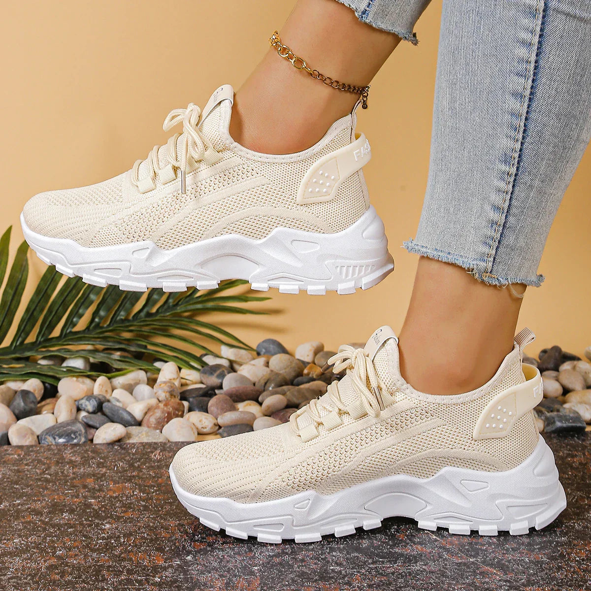 Coralie™ | Sneakers respirants compensés