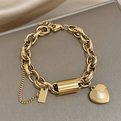 Yasminea™ | Bracelet chunky en or blanc