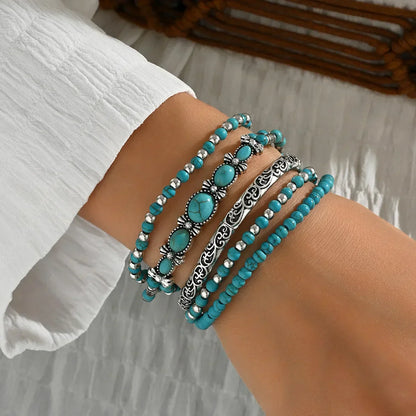 Zahira™ | Ensemble de bracelets boho avec perles turquoises