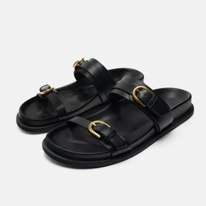SALOUA™ | SANDALES EN CUIR À BOUCLE
