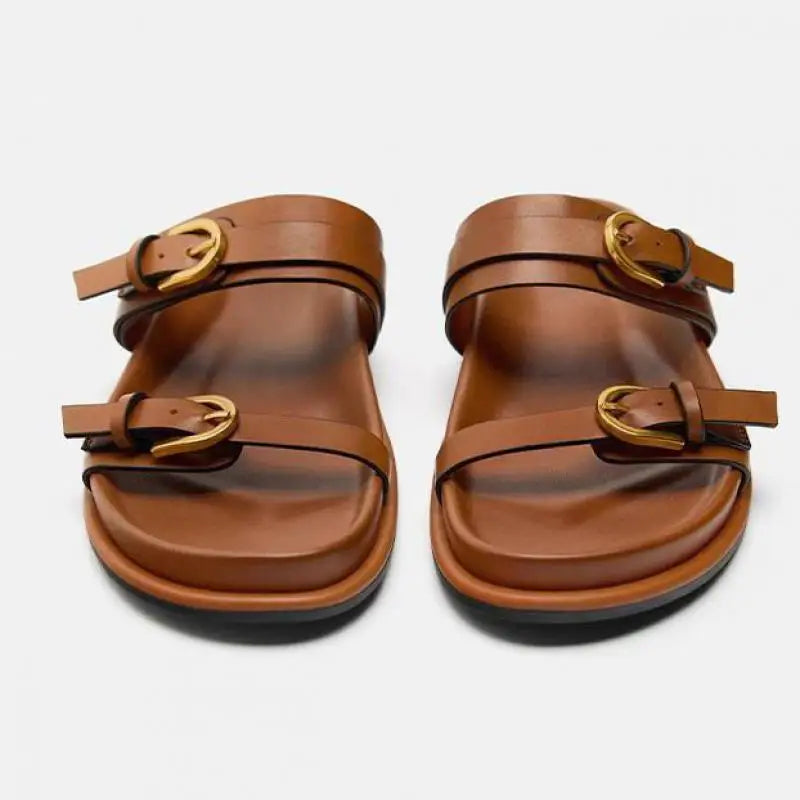 SALOUA™ | SANDALES EN CUIR À BOUCLE