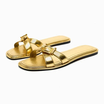 SAKINA™ | SANDALES À BRIDES DÉCOUPÉES EN CUIR ITALIEN