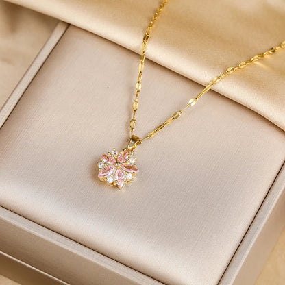 Laraine™ | Collier rose romantique en acier inoxydable