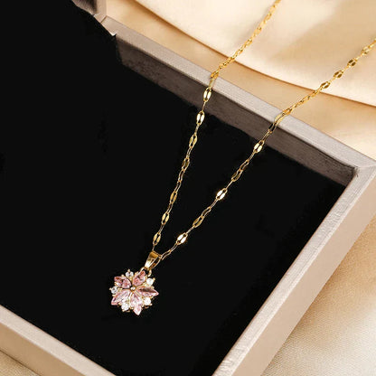 Laraine™ | Collier rose romantique en acier inoxydable