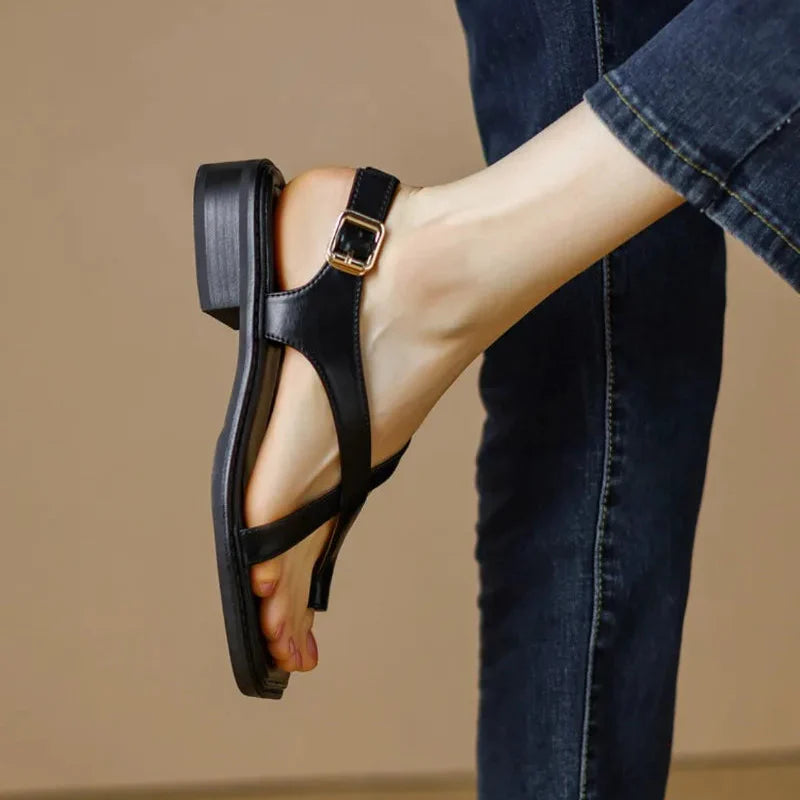 RABIA™ | SANDALES CROISÉES EN CUIR ITALIEN