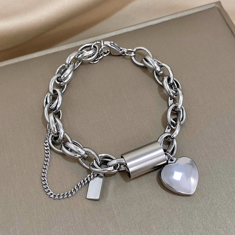 Yasminea™ | Bracelet chunky en or blanc