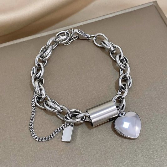 Yasminea™ | Bracelet chunky en or blanc