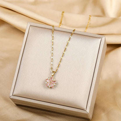 Laraine™ | Collier rose romantique en acier inoxydable
