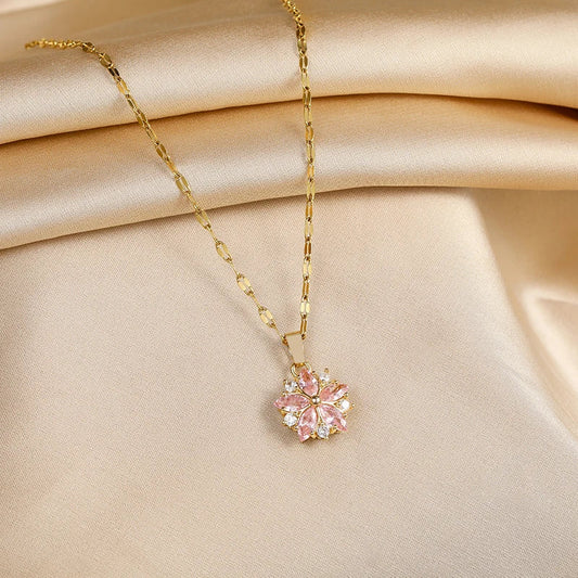 Laraine™ | Collier rose romantique en acier inoxydable