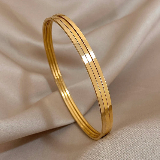 Alya™ | Ensemble de bracelets dorés en acier inoxydable
