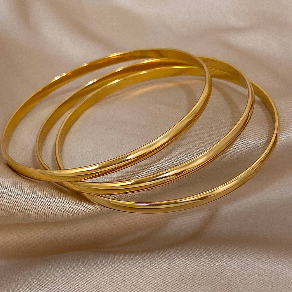 Alya™ | Ensemble de bracelets dorés en acier inoxydable