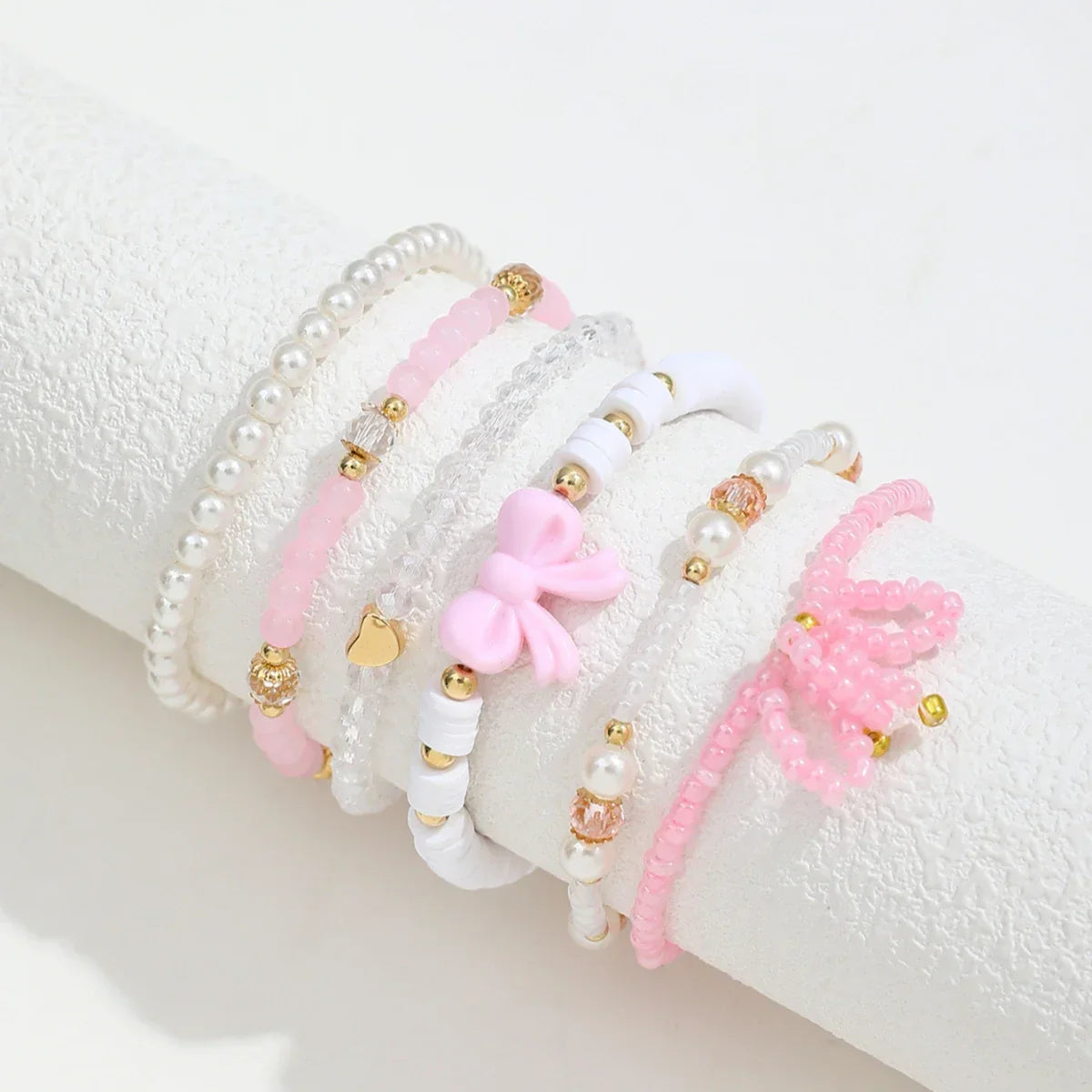 Ottilie™ | Set de bracelets en perles amour et rosette