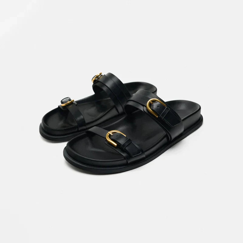 SALOUA™ | SANDALES EN CUIR À BOUCLE