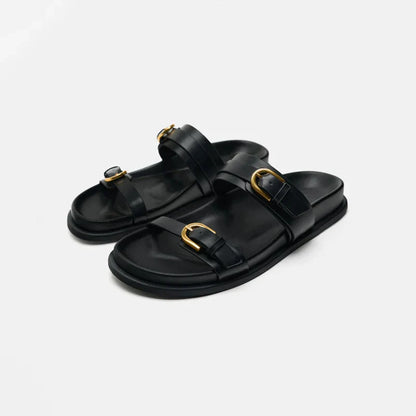 SALOUA™ | SANDALES EN CUIR À BOUCLE