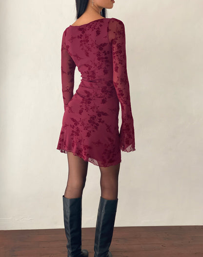 Sarah™ | Geblümtes Langarmkleid
