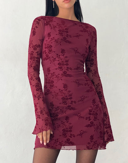 Sarah™ | Geblümtes Langarmkleid