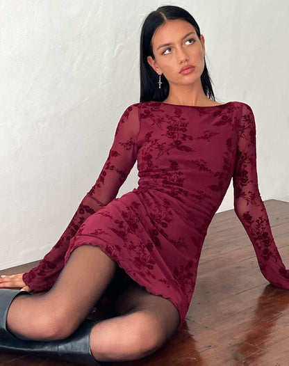 Sarah™ | Geblümtes Langarmkleid