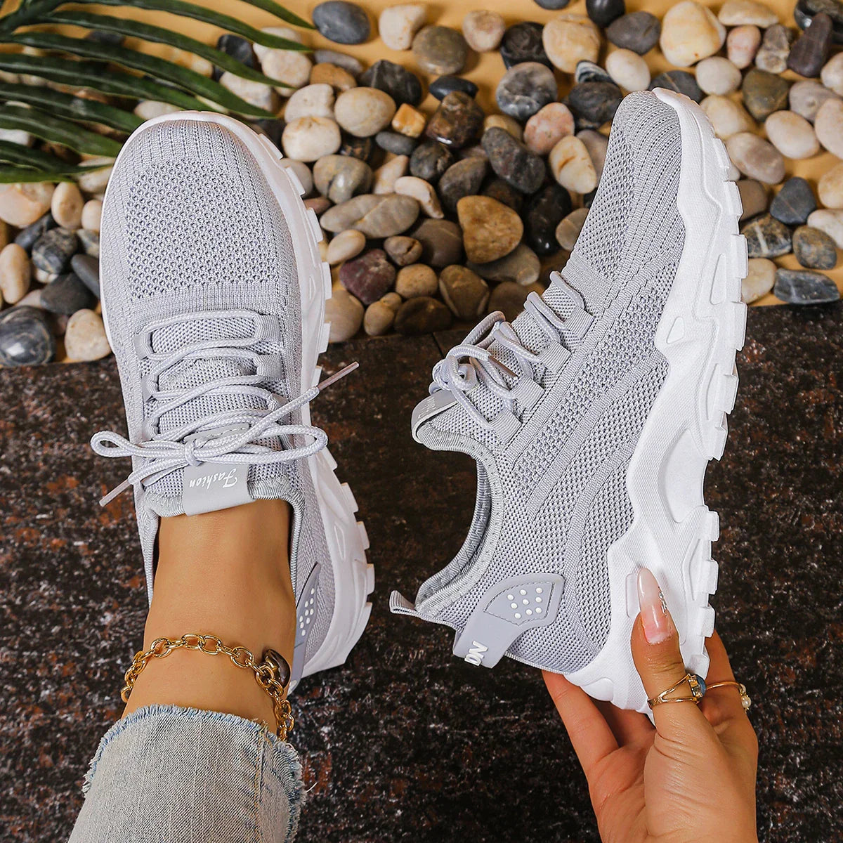 Coralie™ | Sneakers respirants compensés