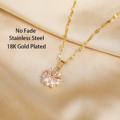 Laraine™ | Collier rose romantique en acier inoxydable