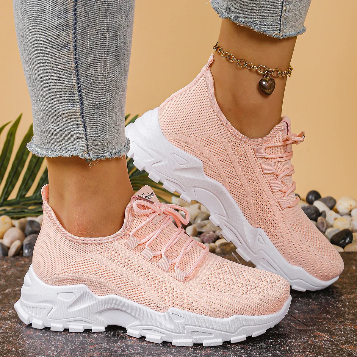 Coralie™ | Sneakers respirants compensés