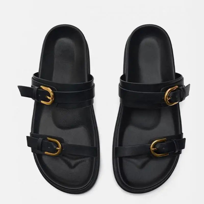 SALOUA™ | SANDALES EN CUIR À BOUCLE