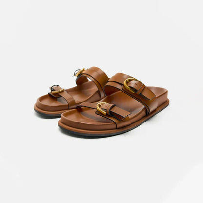 SALOUA™ | SANDALES EN CUIR À BOUCLE