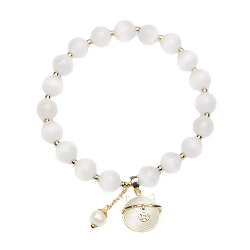 Evelisse™ | Bracelet avec perles et pendentif chat