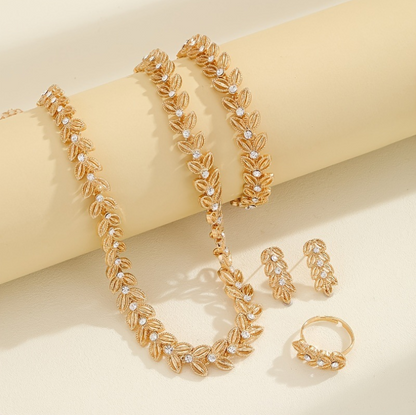 Tiziana™ | Parure dorée motif feuille