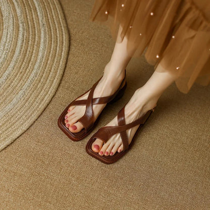 RABIA™ | SANDALES CROISÉES EN CUIR ITALIEN
