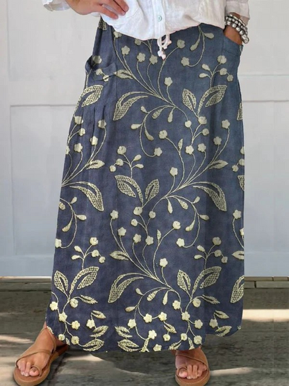 Eileen™ | Langer fließender Rock mit Blumenmuster und bequemem Bund