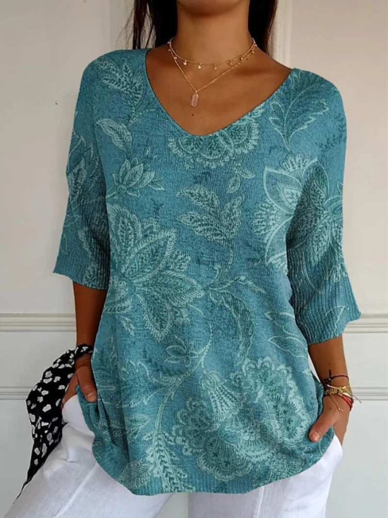 Camille | Pull rétro à imprimé floral ethnique